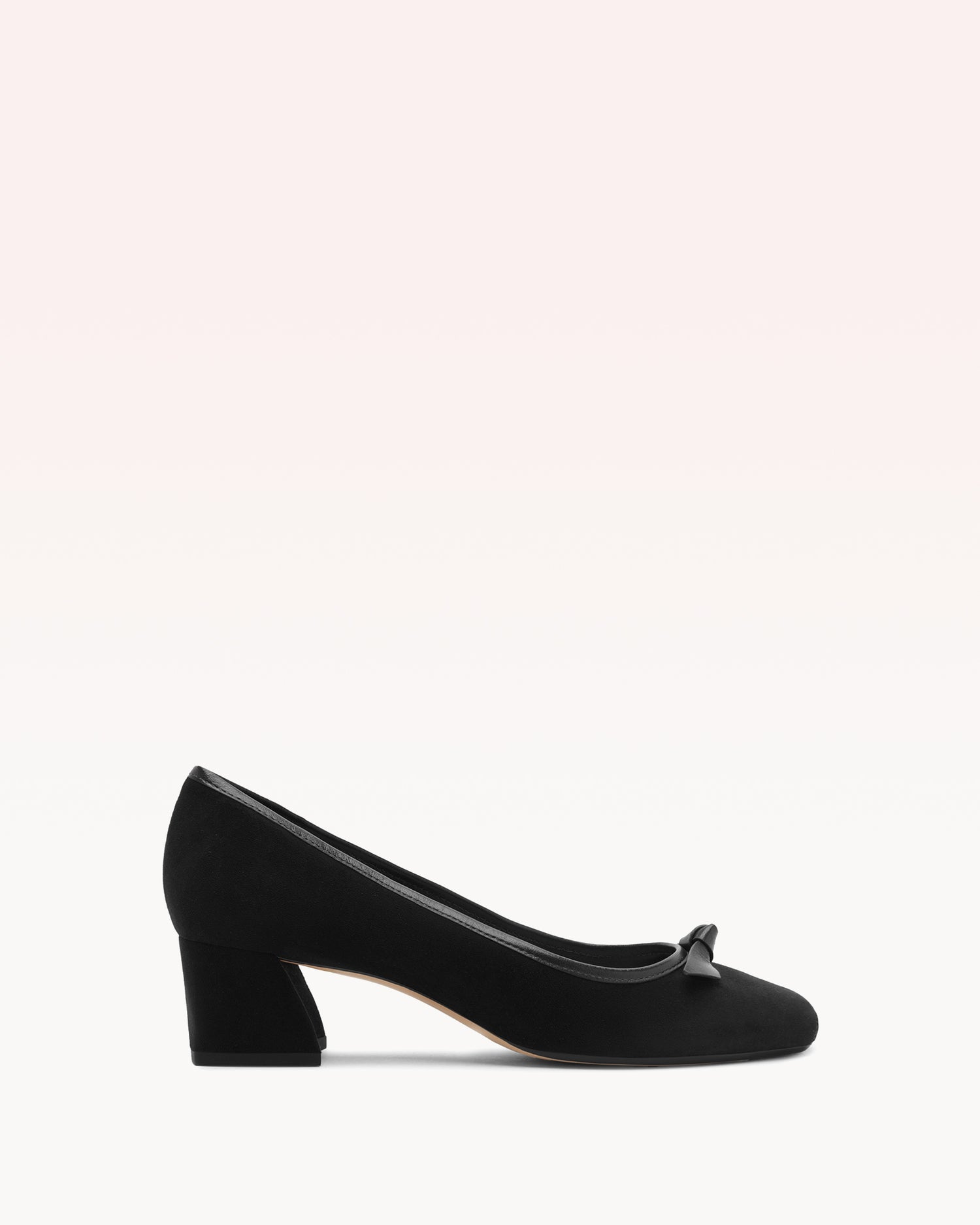 Clarita Square Pump 45 Black Pumps F/25 35 Black Nappa Leather & Suede