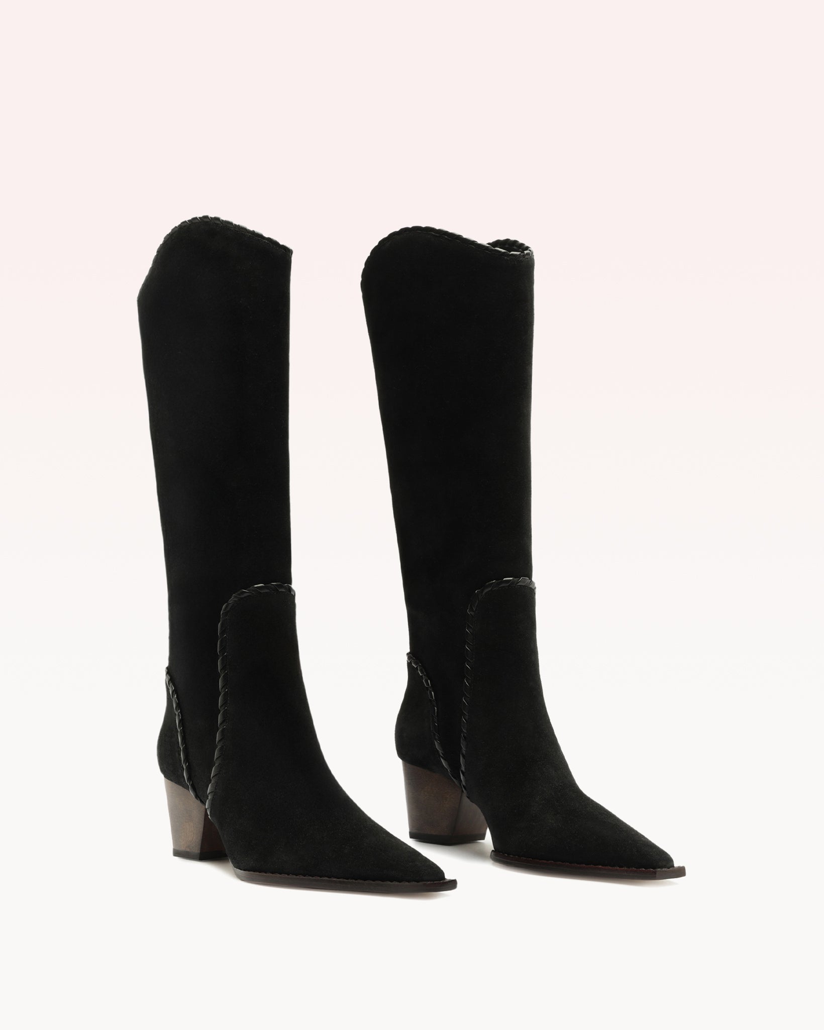 靴 HACIENDA 3201 LADY BOOTS BLACK CRISTAL 7 Victoria Black Suede Boot | Designer Boots by Alexandre Birman