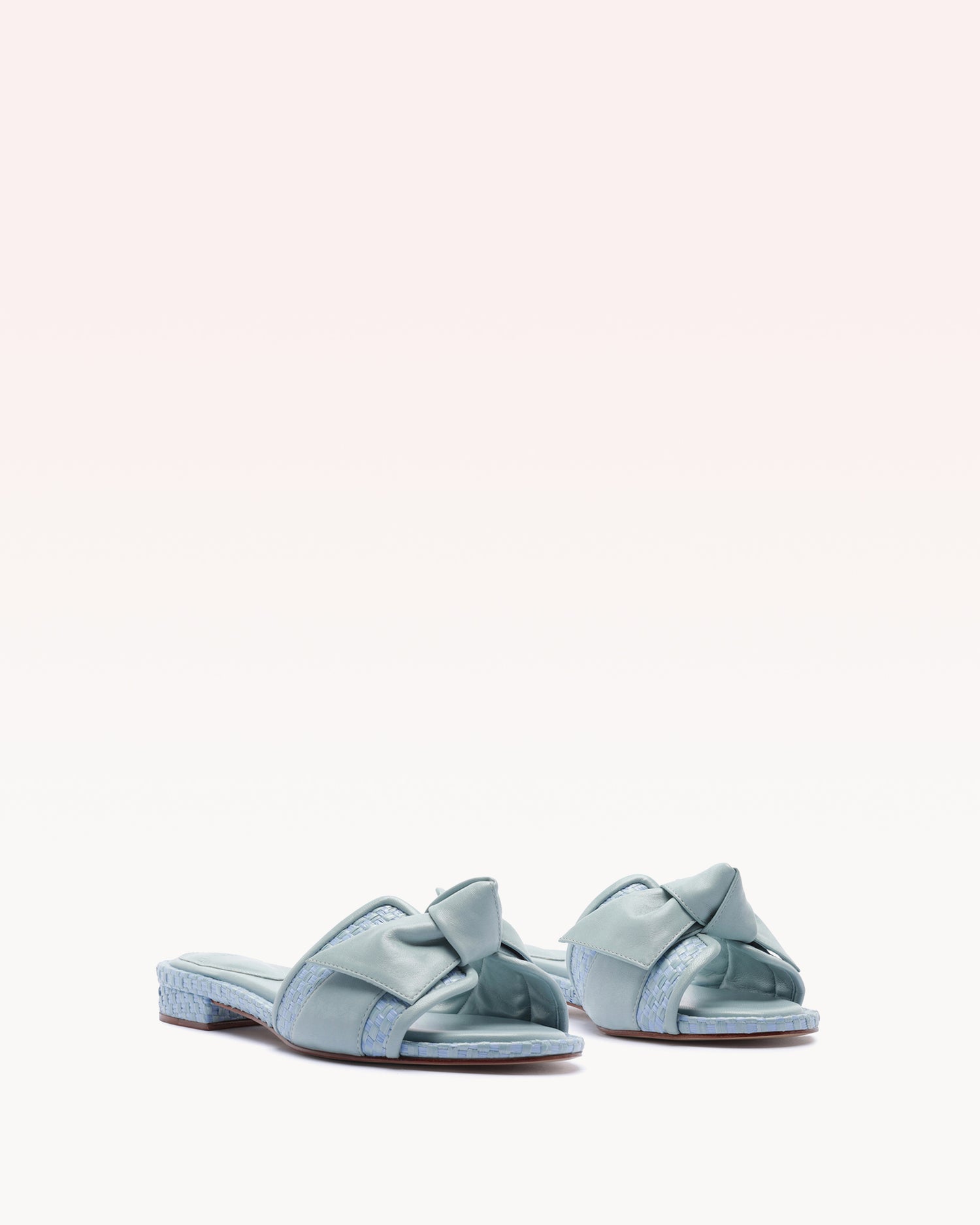 Maxi Clarita Padded Raffia Flat Dust Blue Sandals R/26