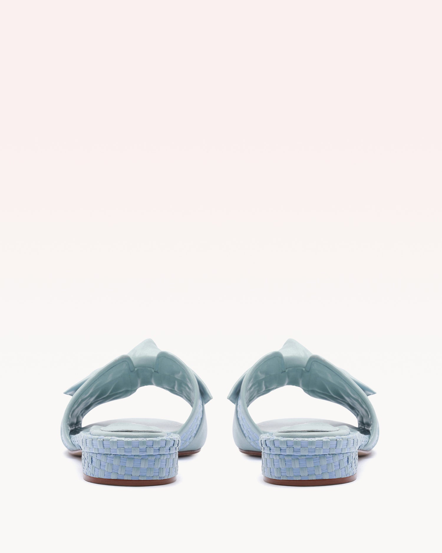 Maxi Clarita Padded Raffia Flat Dust Blue Sandals R/26