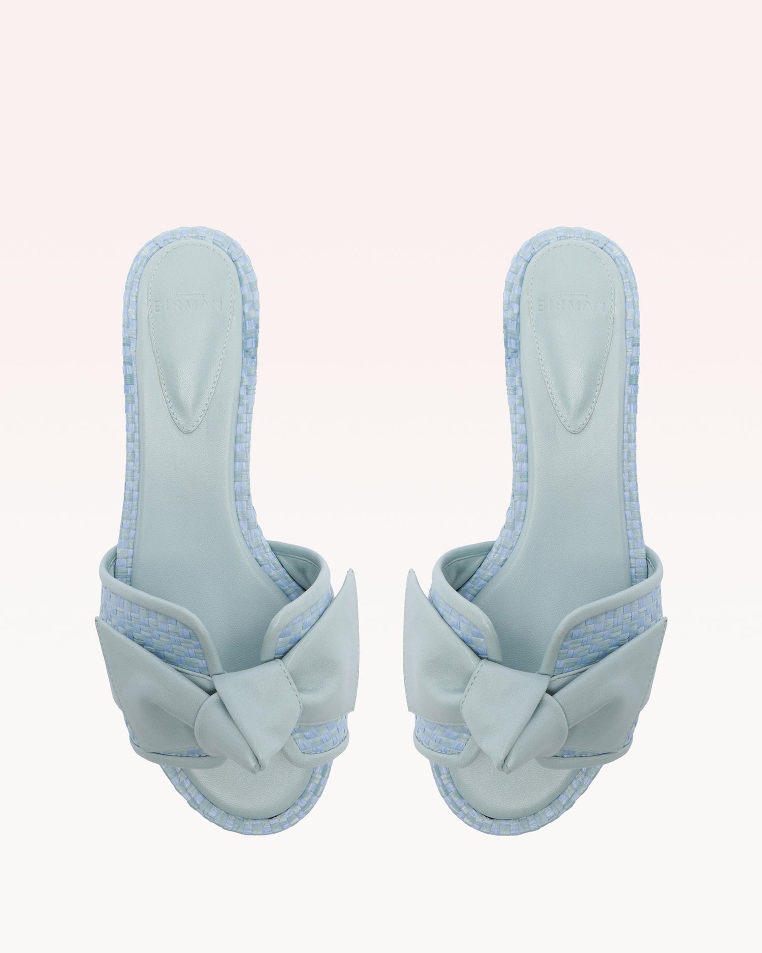 Maxi Clarita Padded Raffia Flat Dust Blue Sandals R/26