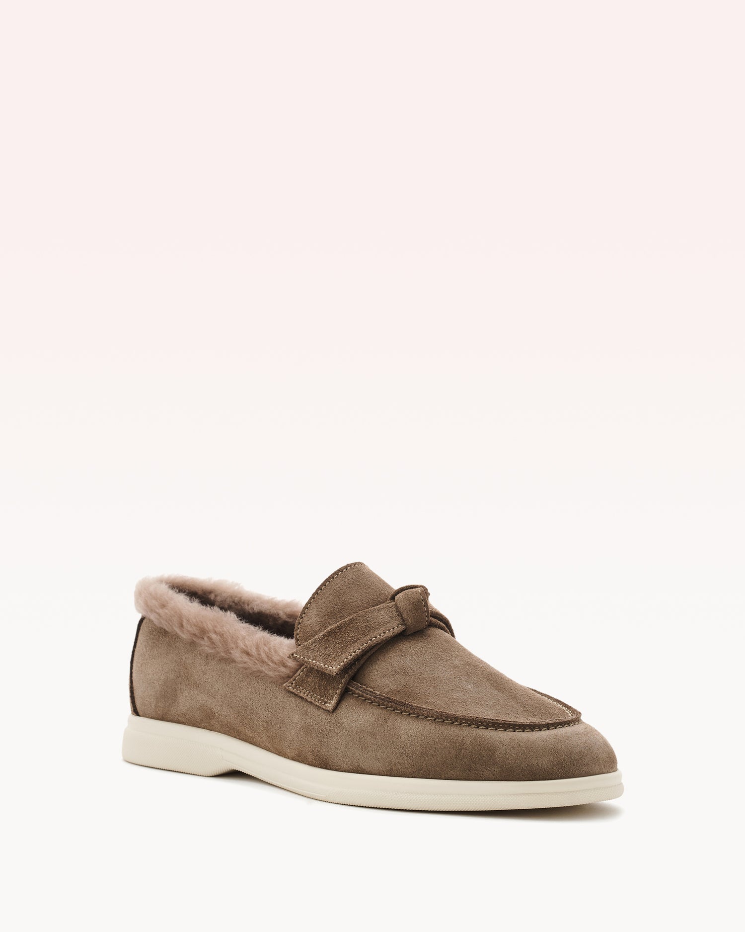 Clarita Shearling Slip On Semolina Mules F/25