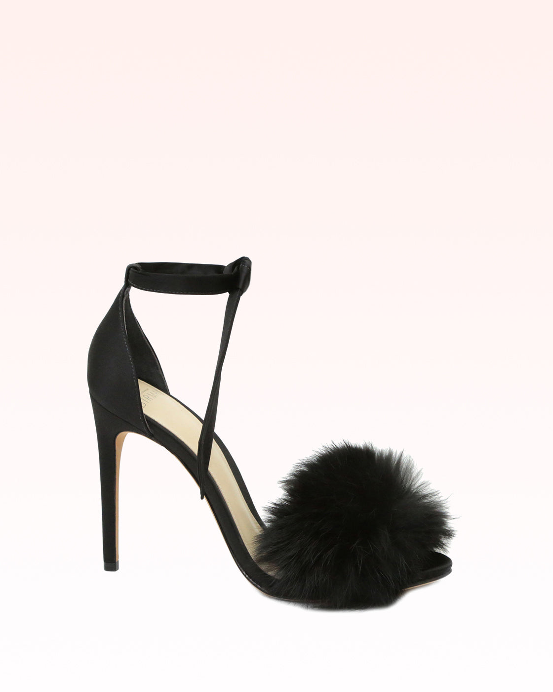 Clarita  100 Fur Satin & Fur Sandal Sandals Sale 35 Black Satin & Fur