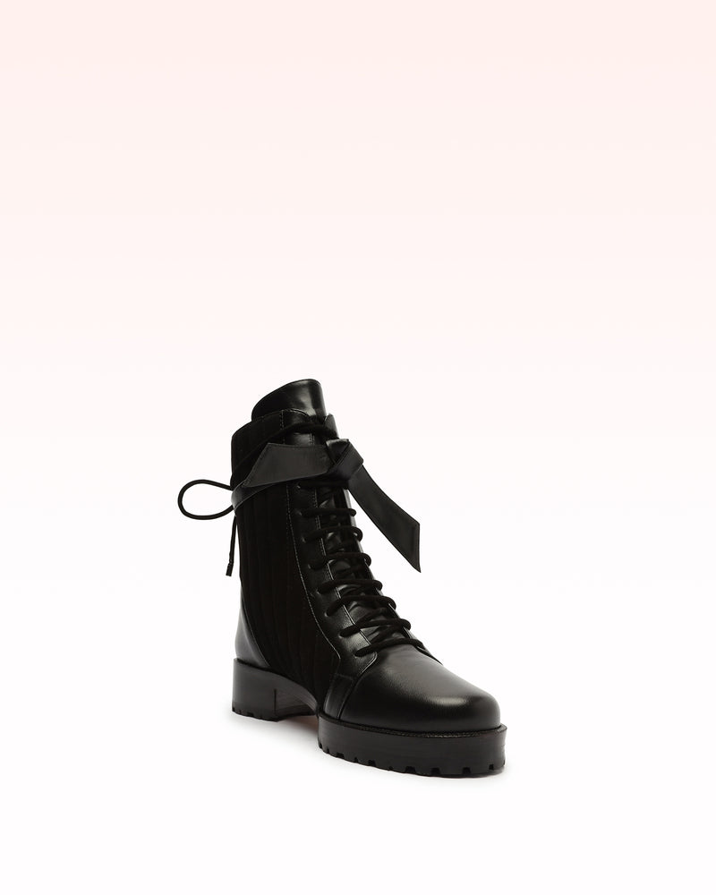 Quilted Clarita Combat Bootie 20 Black Booties Resort 22   