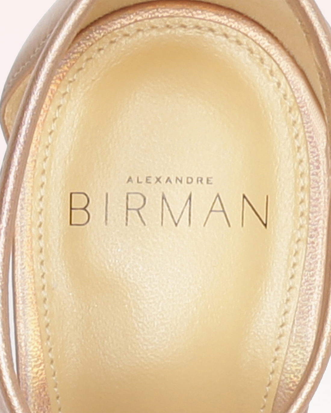 Alexandre Birman Clarita Block 90 Metallic Champagne Gold Heels