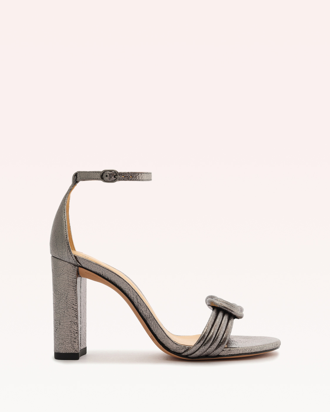 Vicky 90 Metallic Graphite Sandals Fall 22 35 Graphite Leather