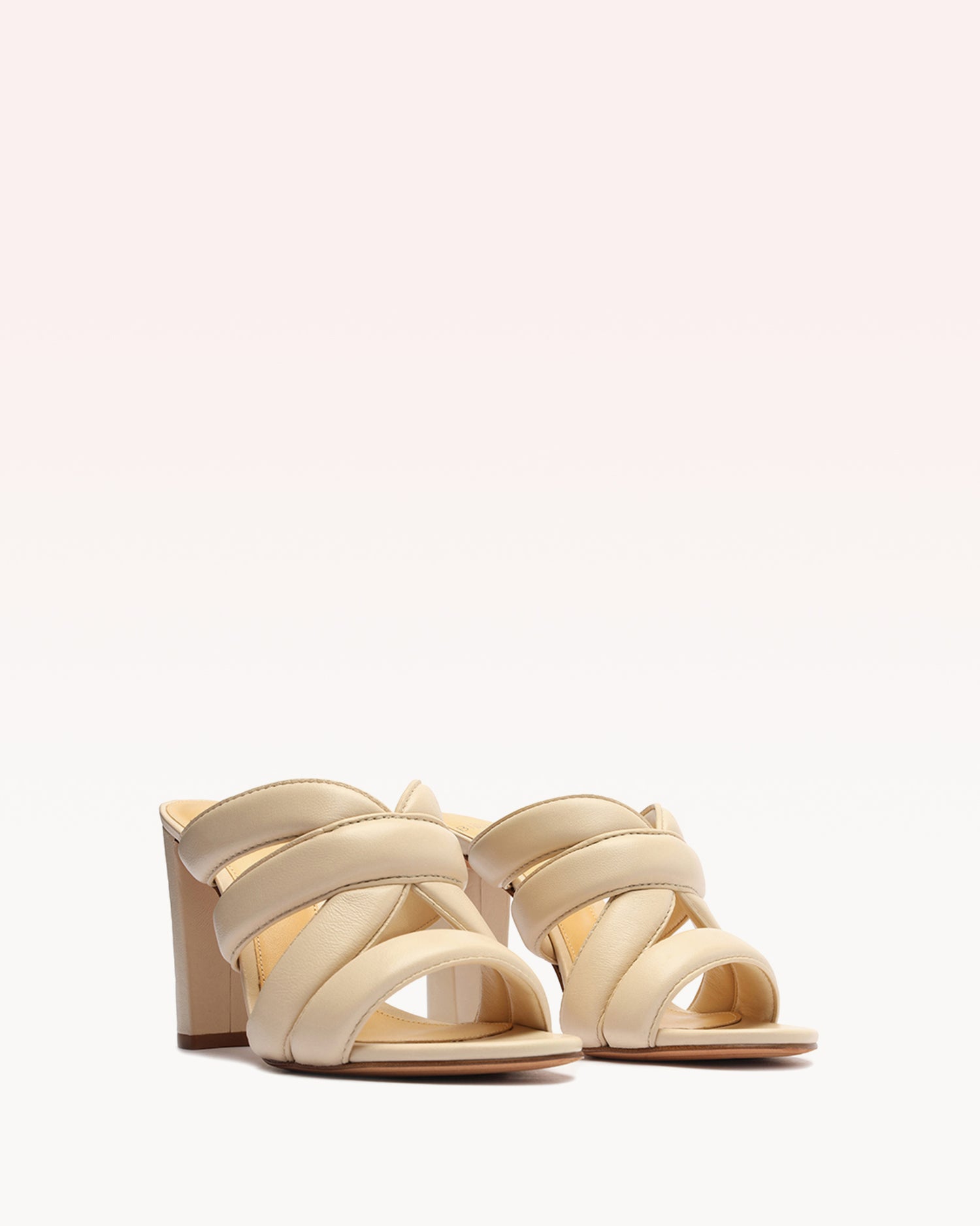 Camille Block 90 Eggshell Sandals Pre Fall 22 - C3   