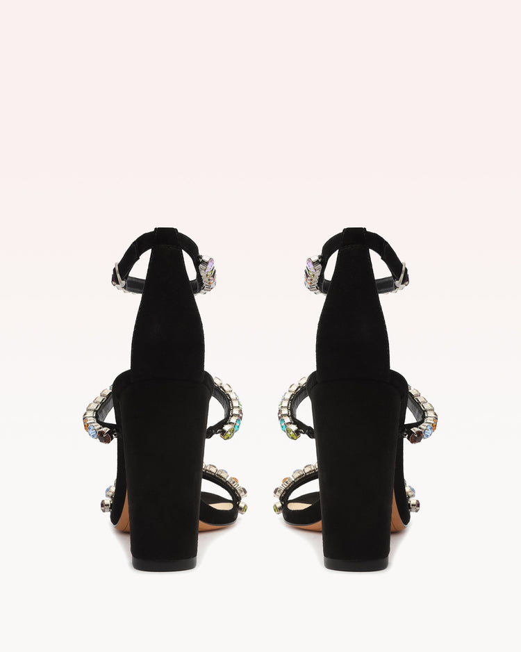 Alexa Crystals 90 Black Sandals PRE FALL 23   