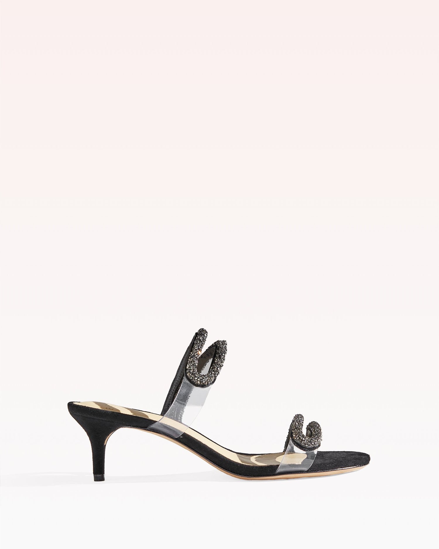 Marcella 50 Sandals Sale 35 Black SUEDE/VINYL/SCINTILLA