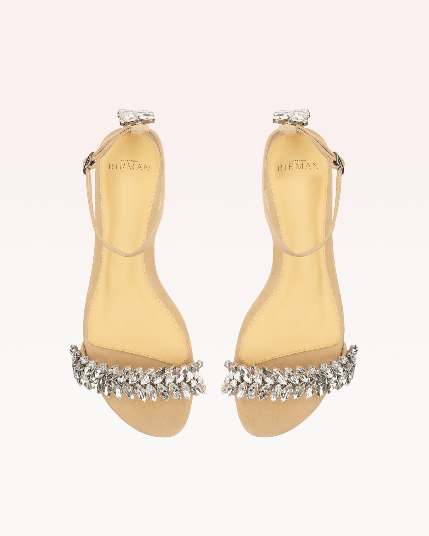 Elina Beige & Rhinestones Flat Sandals Spring 22   