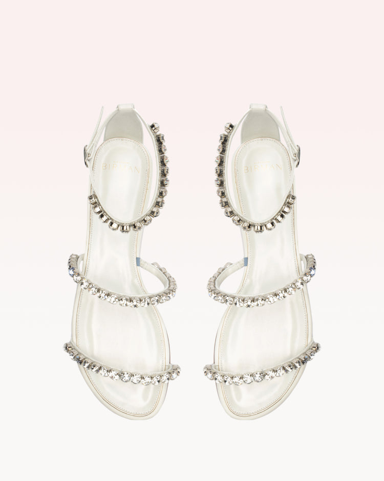 Alexa Crystals Flat Bridal White Sandals Bridal   