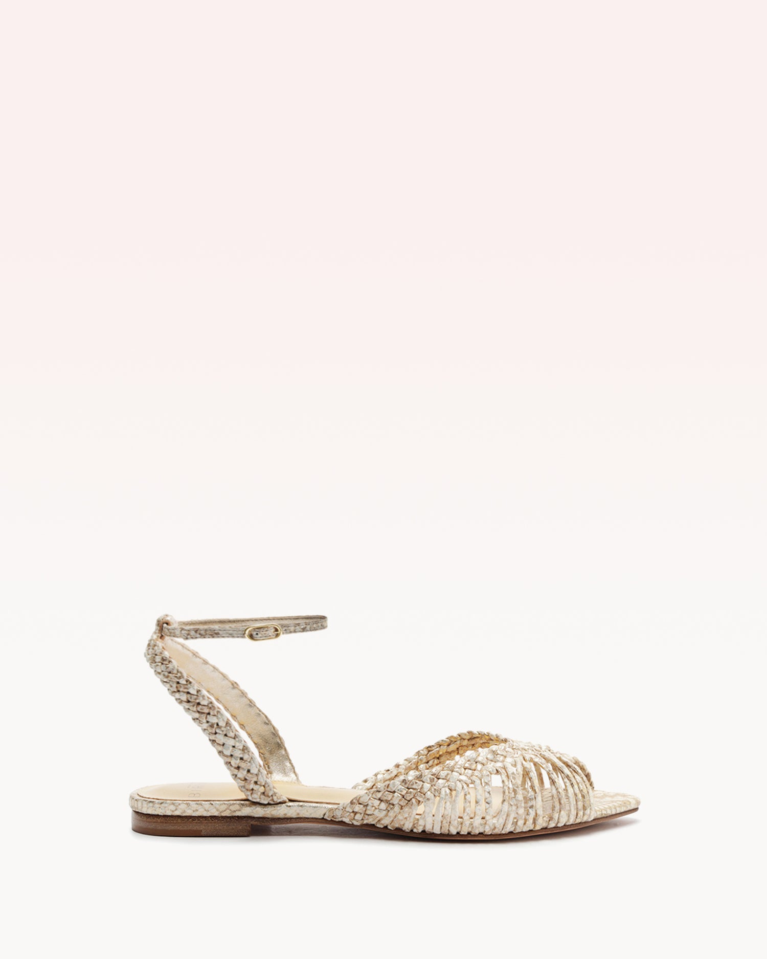 Agatha Flat Gold Flats S/23 35 Gold Python Embossed
