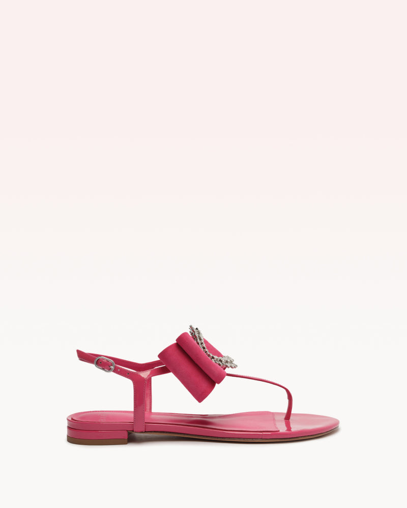 Maddie Thong Fluo Pink Flats S/23 35 Fluo Pink Vetro Patent & Suede