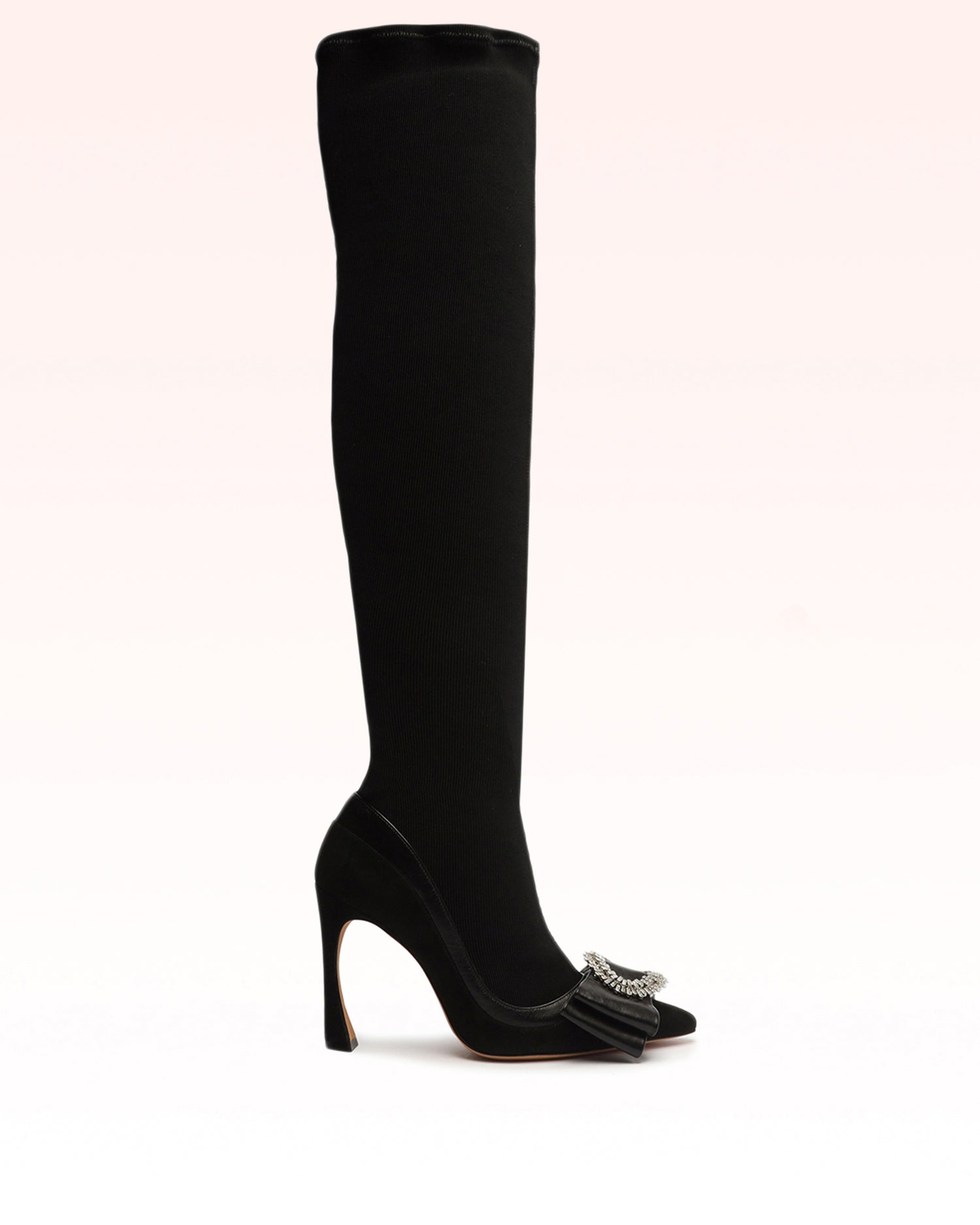 Maddie Wave Over The Knee Boot Boots Sale 35 Black Suede & Nappa Leather