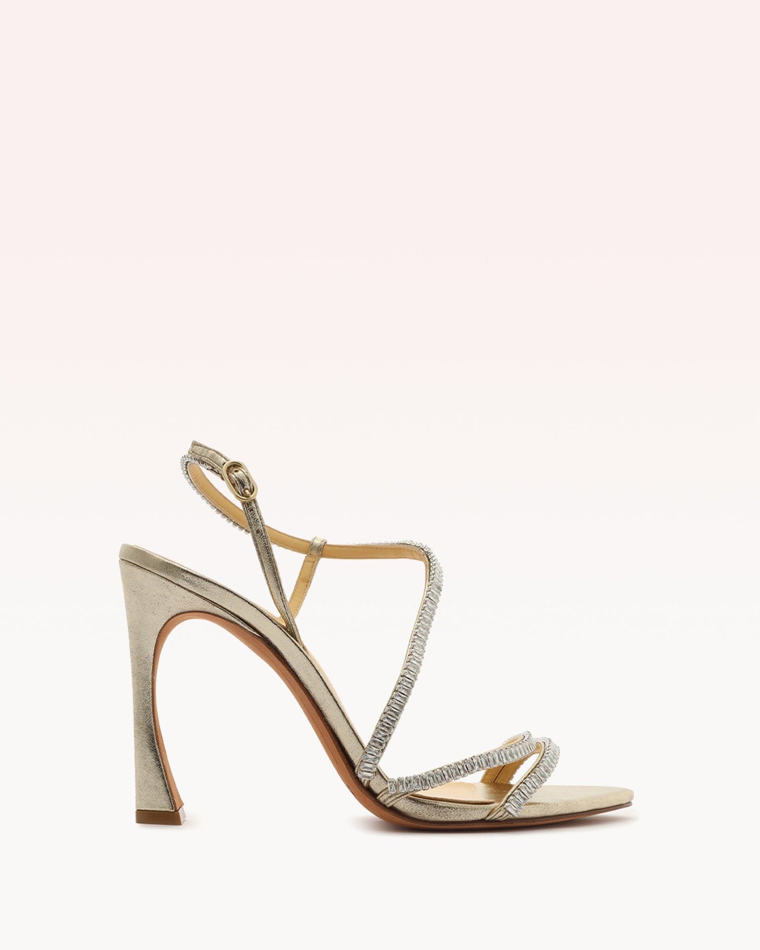 Alana 100 Golden & Sparkling Straps Sandals Resort 22 35 Golden Metallic Leather & Cubic Zirconia