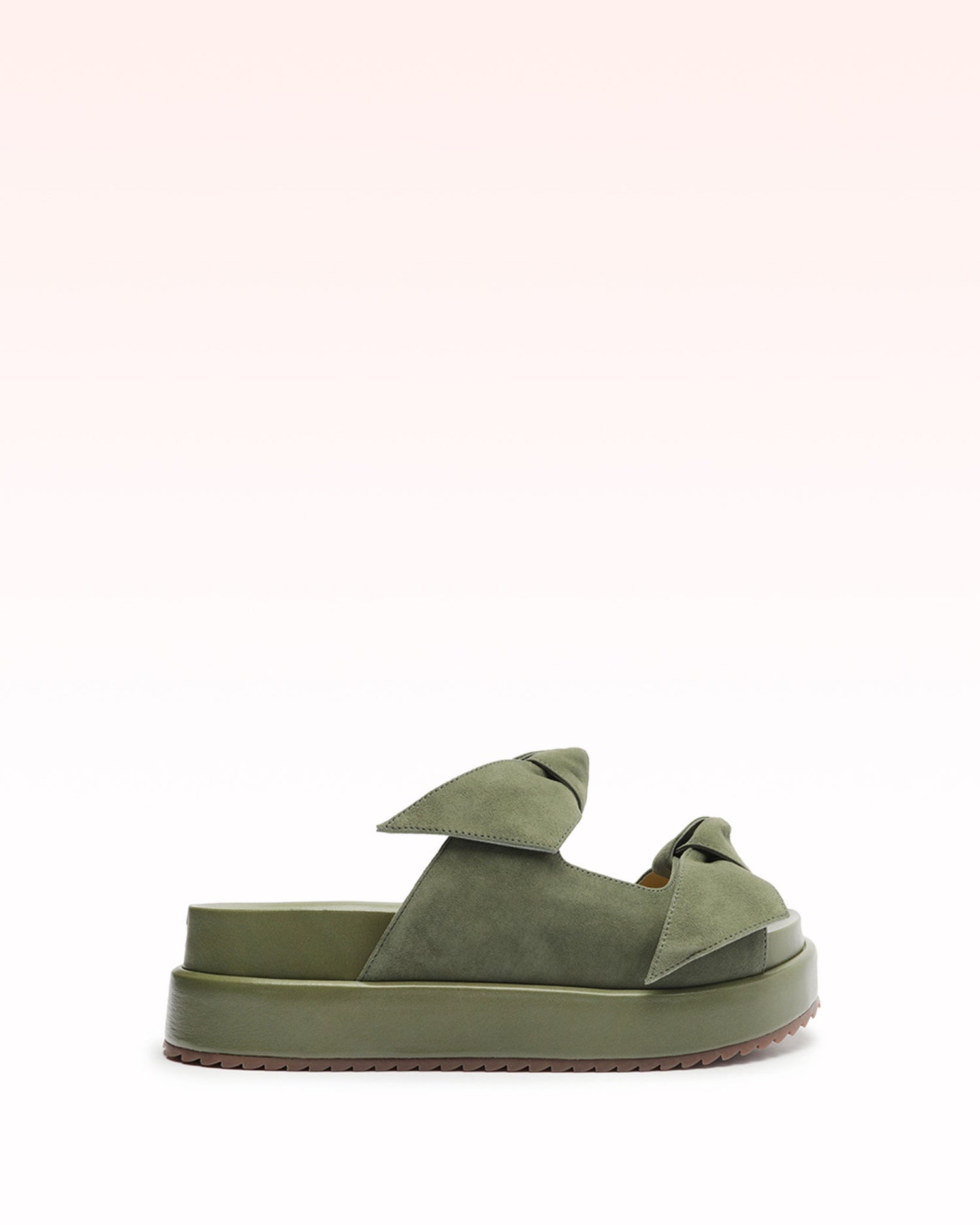 Asymmetric Clarita Bounce Green Tea Sandal Flats Sale 35 Green Tea Suede & Nappa Leather