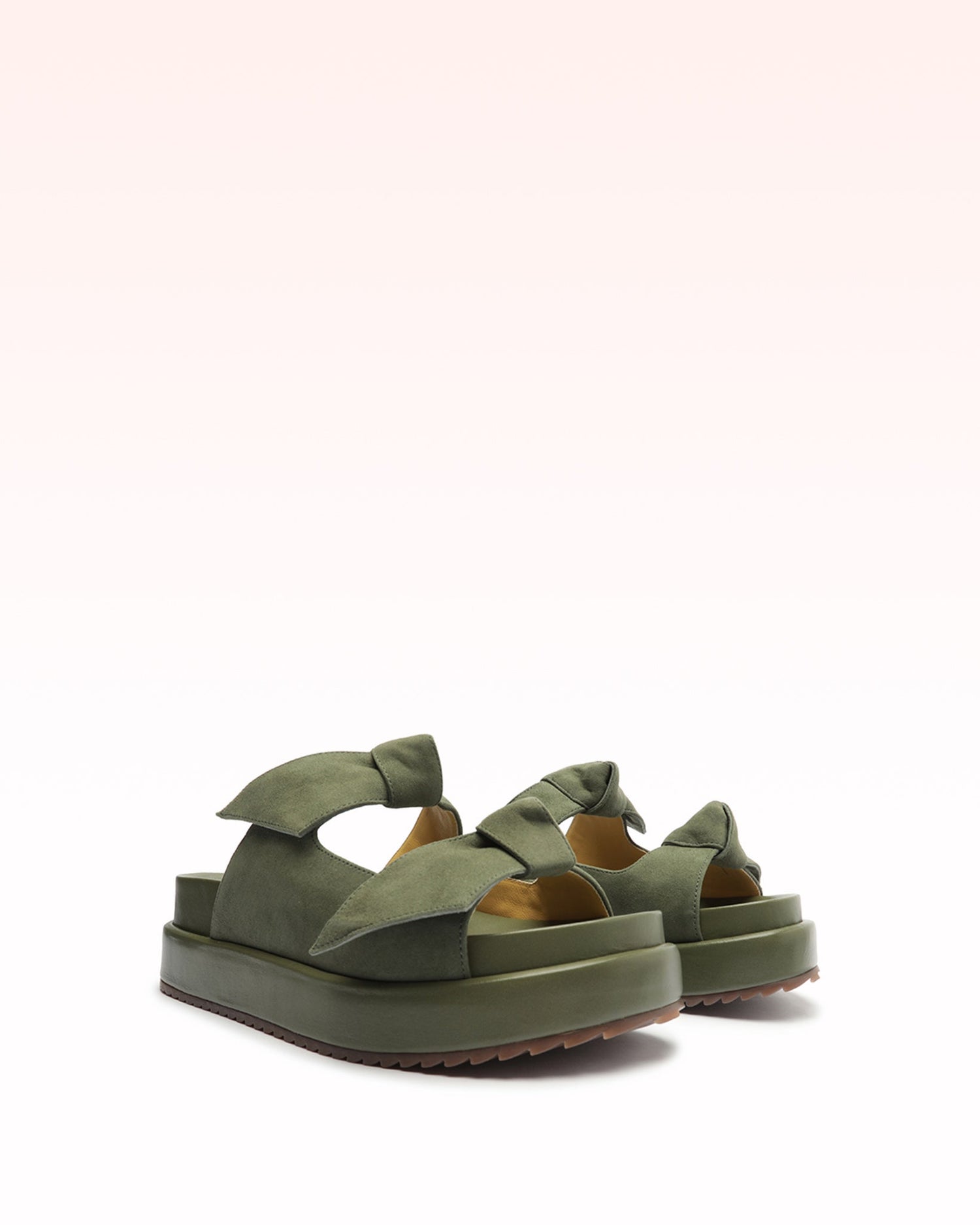 Asymmetric Clarita Bounce Green Tea Sandal Flats Sale   