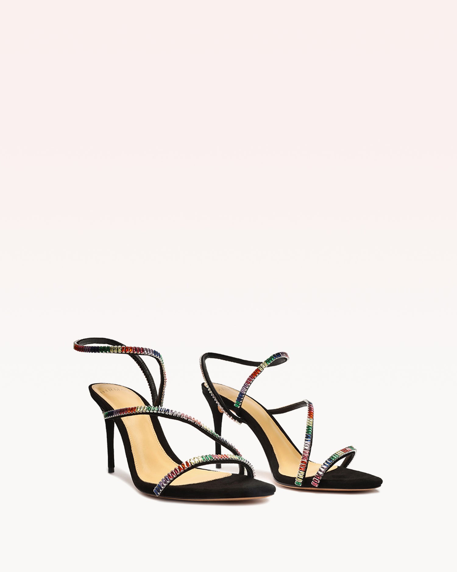 Polly 85 Suede Black Sandals Spring 22   