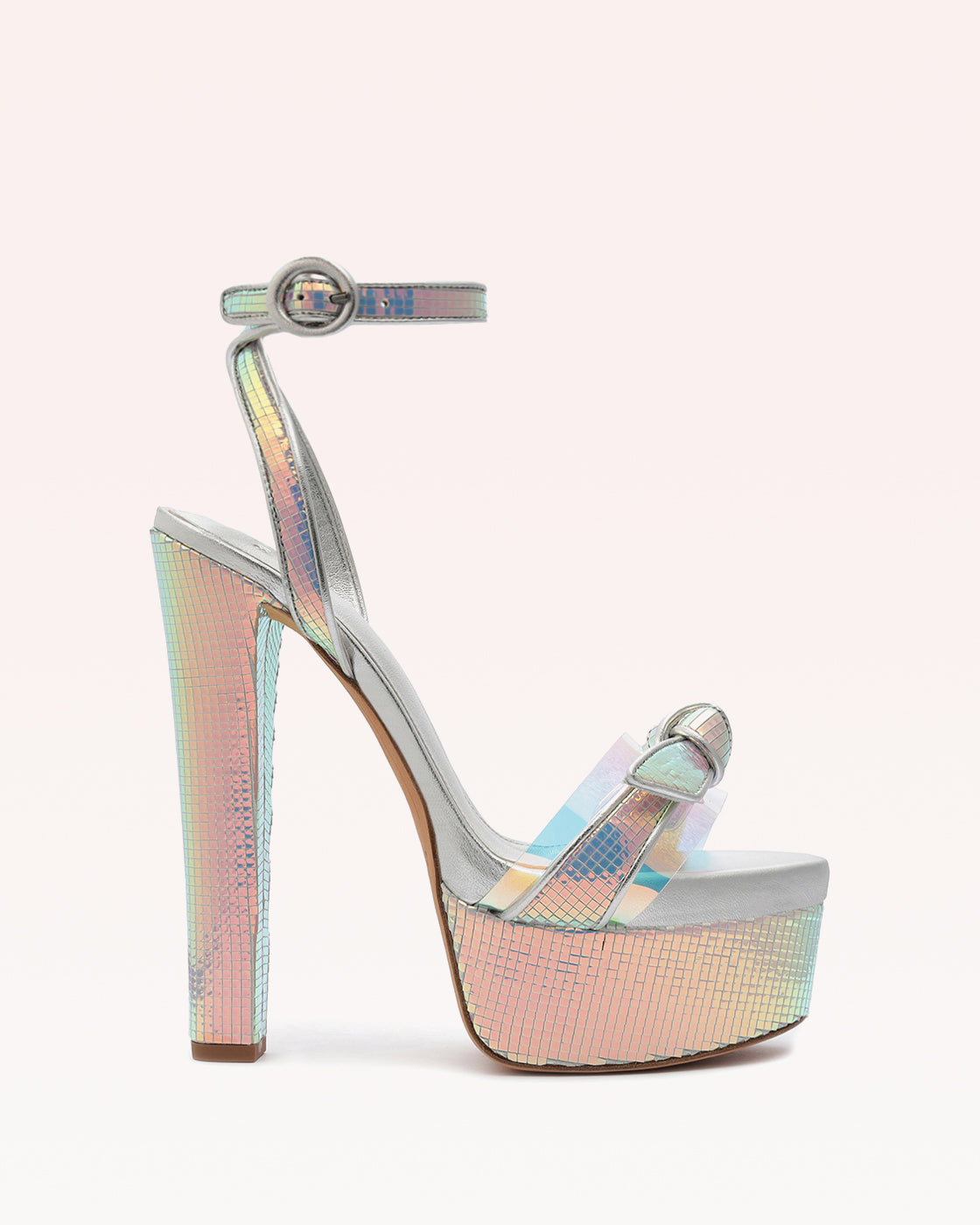 Clarita 160 Silver Holographic Sandals Fall 22   