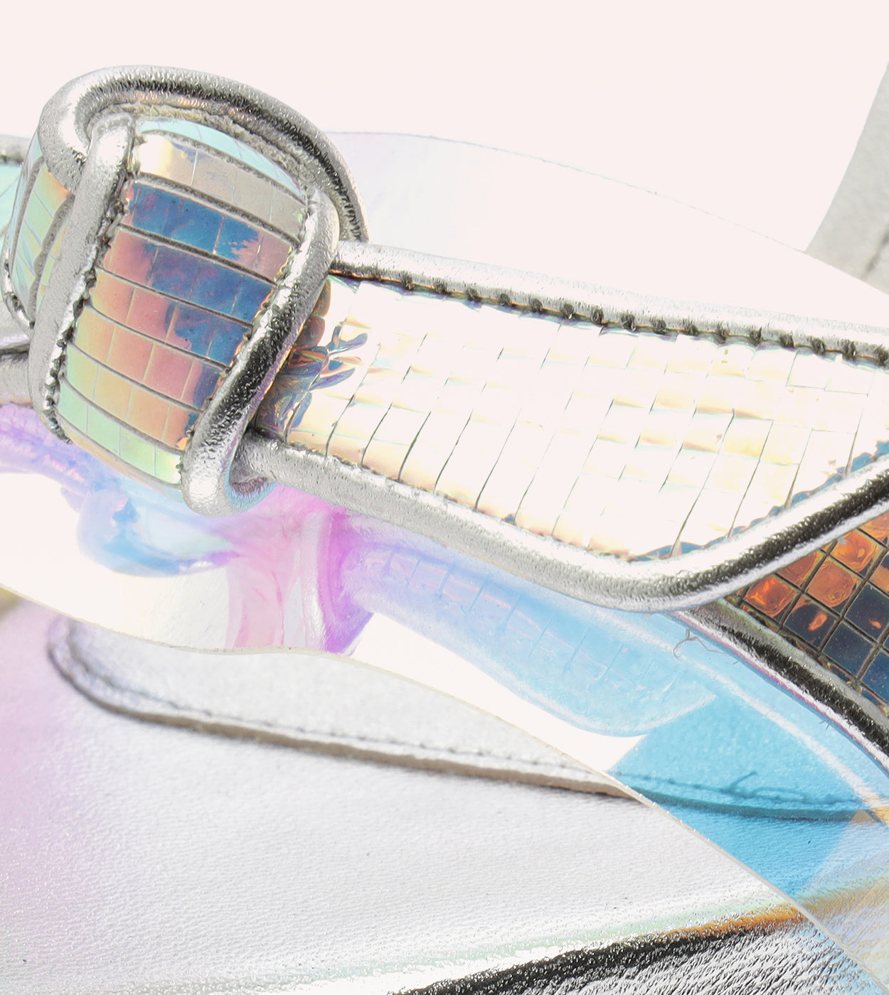 Clarita 160 Silver Holographic Sandals Fall 22   