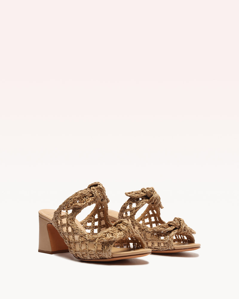 Raffia Clarita Mule Beige