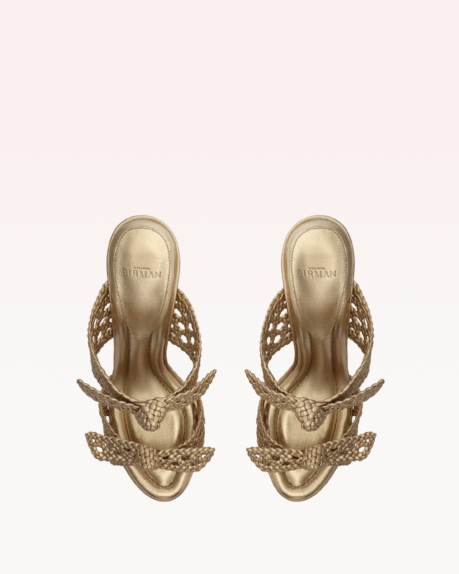 Clarita Intreccio 90 Doppia Soletta Gold Sandals S/23   