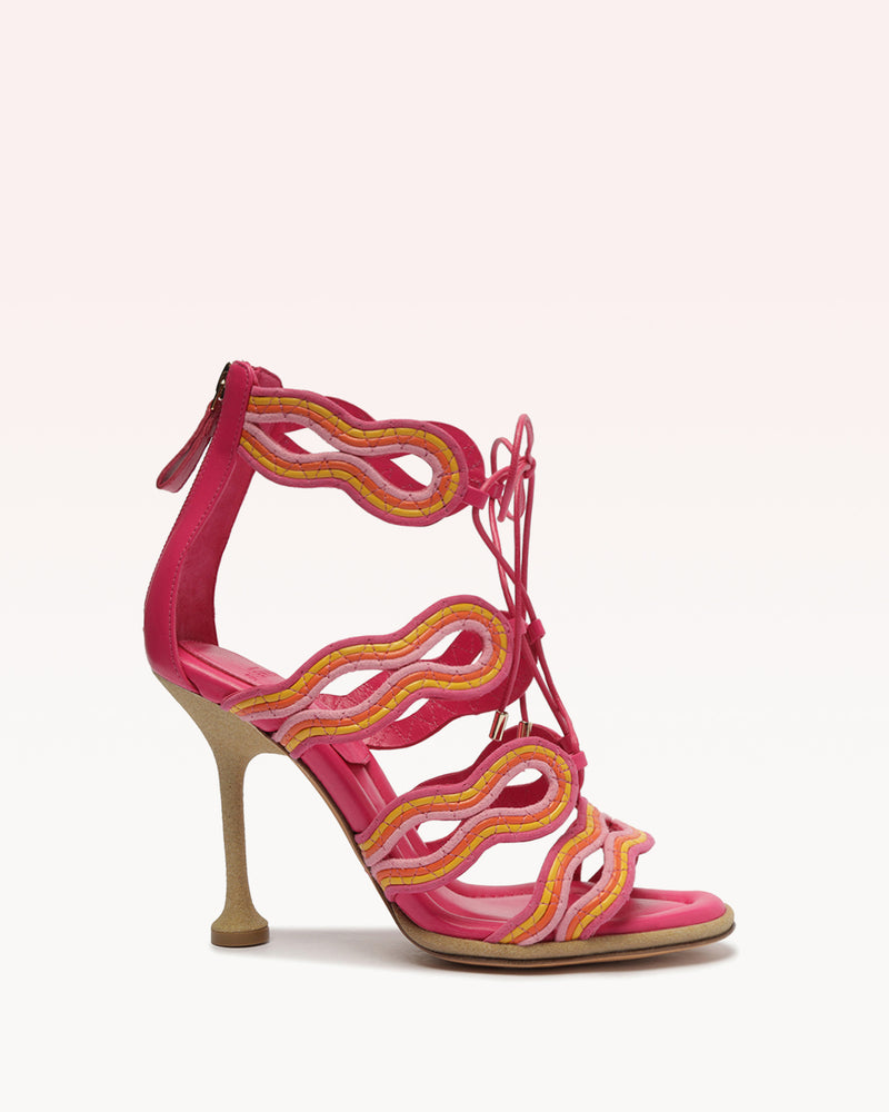 Cassie Multicolor Pink Sandals S/23 35 Multicolor Suede & Nappa Leather