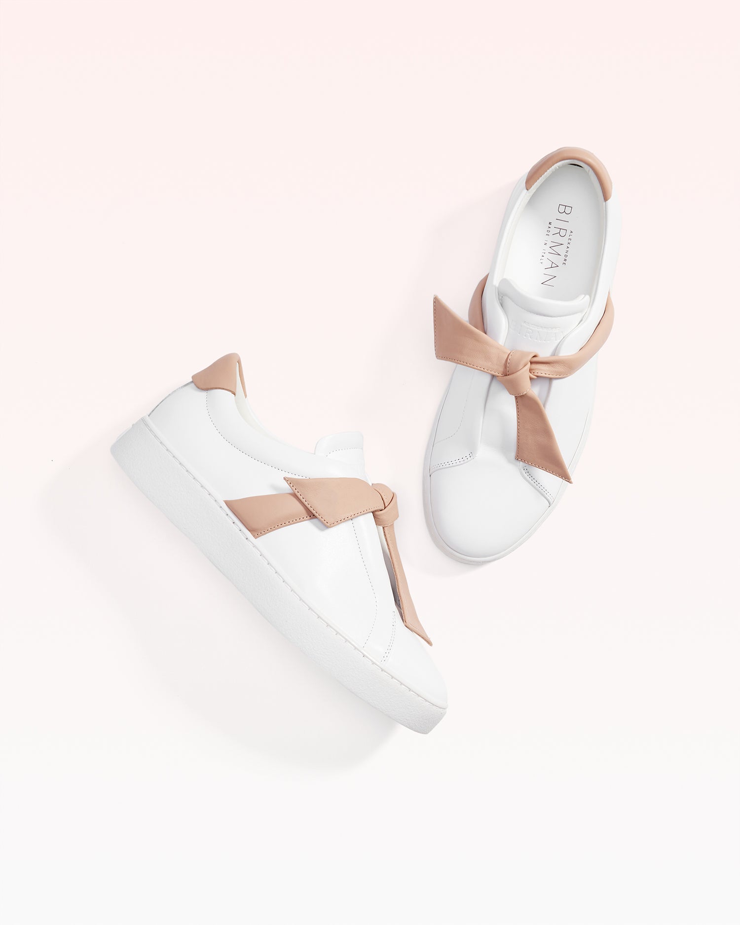Clarita Sneaker Suede Nude & White Sneakers Carry Over   
