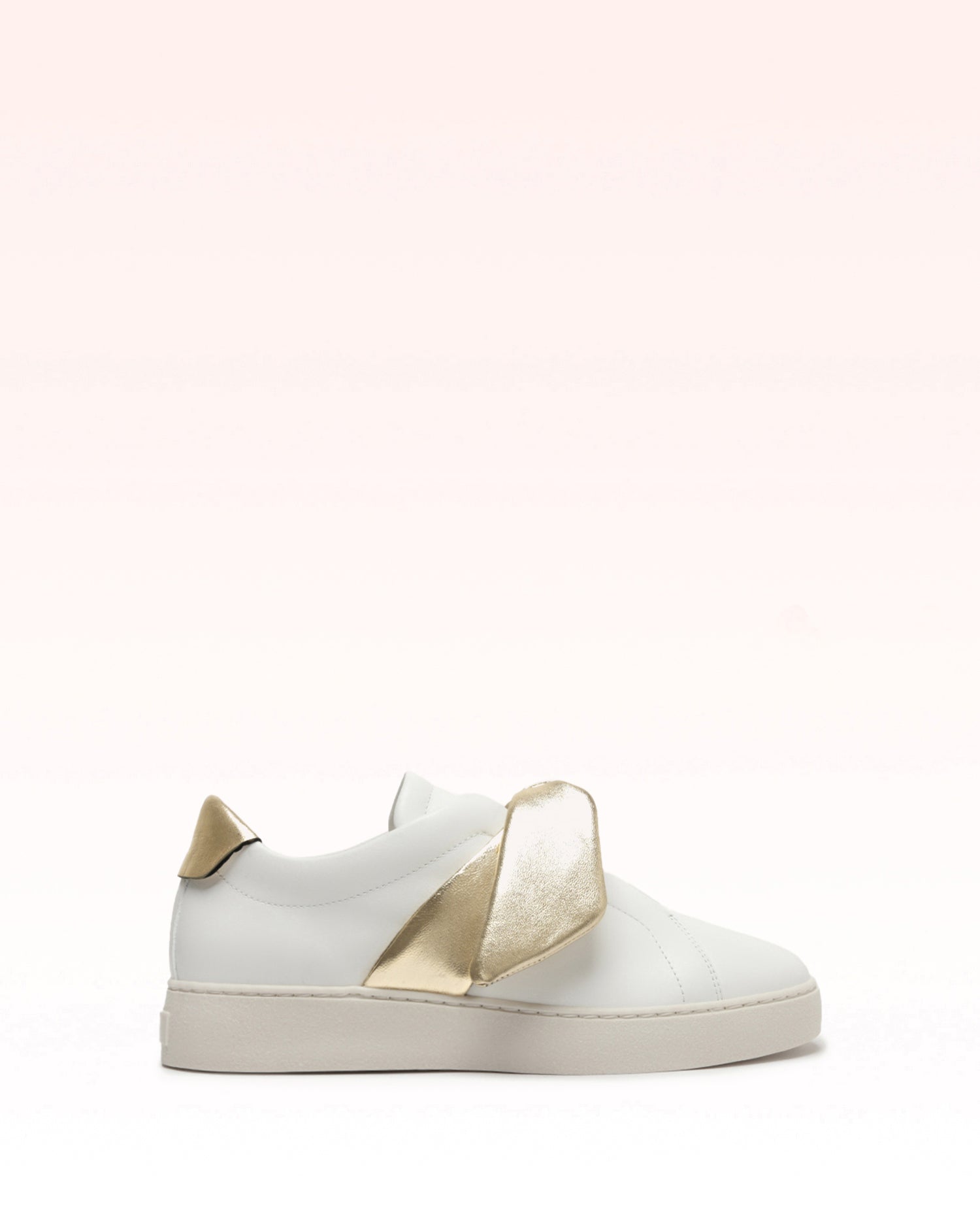 Asymmetric Clarita Sneaker Golden Sneakerss Resort 23 35 White & Golden Nappa Soft & Metallic Skin