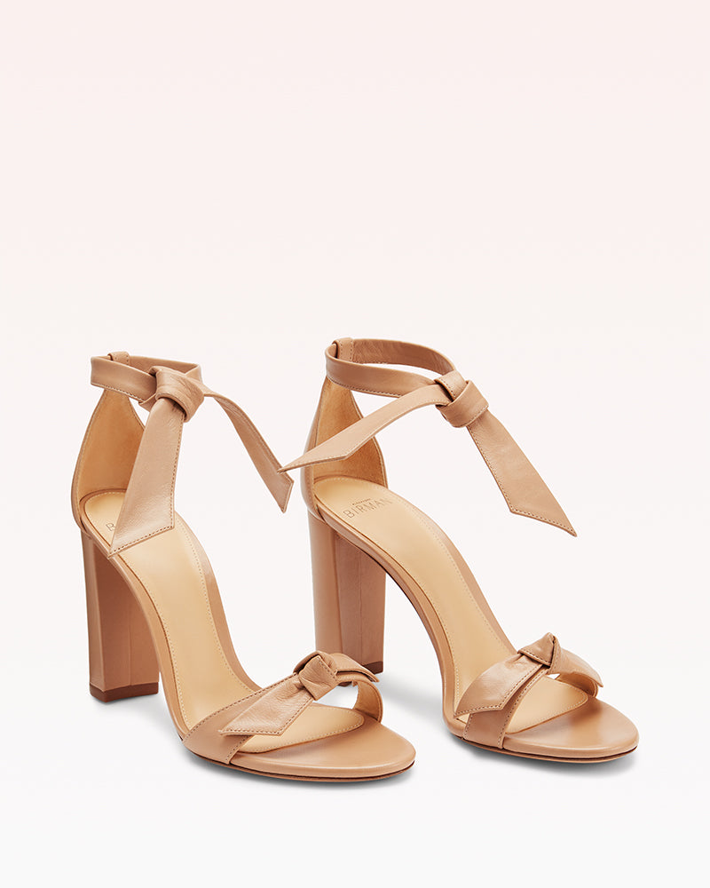 Designer Sandals For Women Alexandre Birman Clarita Block 90 Beige Nude Sandals
