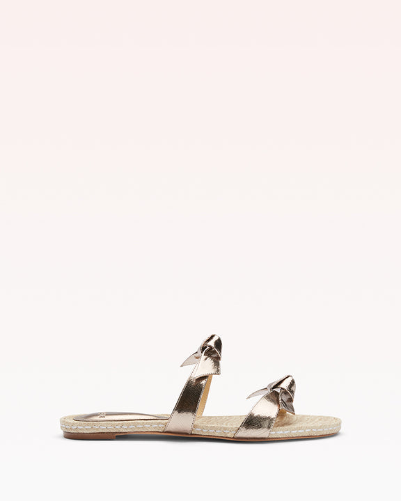 Clarita Braided Flat Metallic Leather Sandal | Alexandre Birman