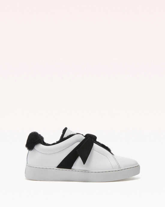 Clarita Sneaker in White Leather with Shearling Lining | Alexandre Birman