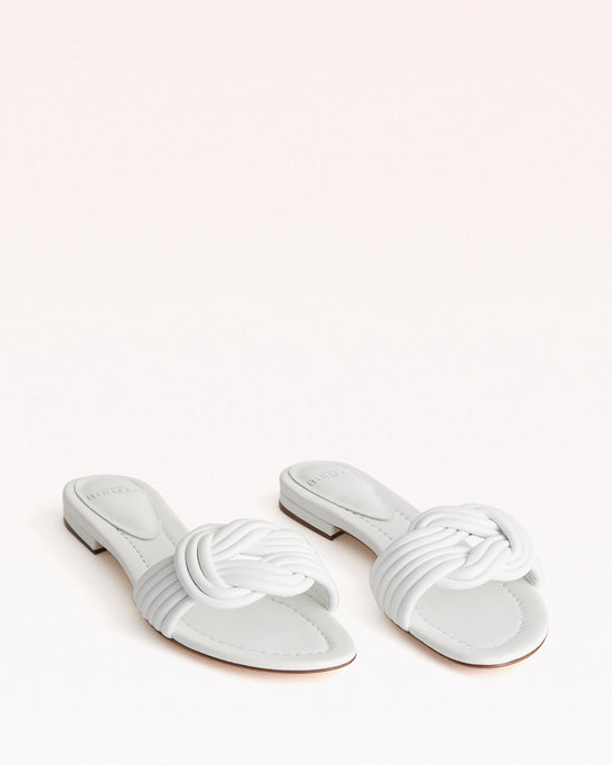 Vicky Flat Sandal in White Leather | Alexandre Birman